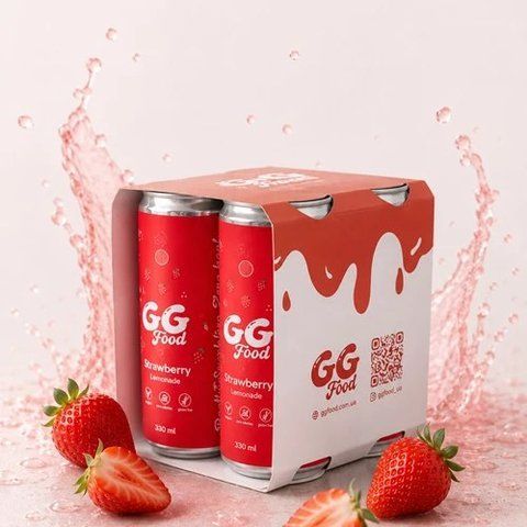 GG Food набір 4 шт напою безалкогольного зі смаком "Полуниця"( 4x330 мл) ggf-drink-lemstr фото
