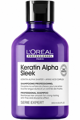 Шампунь безсульфатний для гладкості та контролю пухнасті волосся L'Oreal Professionnel Serie Expert Keratin Alpha Sleek Shampoo 300 мл lp-se-kas-sh фото